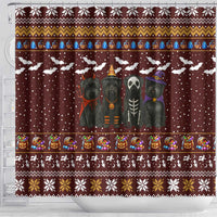 Affenpinscher Dog Halloween Christmas Shower Curtain Xmas Holiday Patterns - Wonder Print Shop