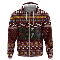 Affenpinscher Dog Halloween Christmas Zip Hoodie Xmas Holiday Patterns - Wonder Print Shop