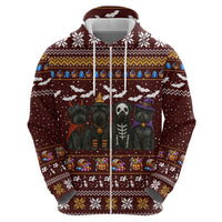 Affenpinscher Dog Halloween Christmas Zip Hoodie Xmas Holiday Patterns - Wonder Print Shop