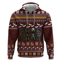 Affenpinscher Dog Halloween Christmas Zip Hoodie Xmas Holiday Patterns - Wonder Print Shop