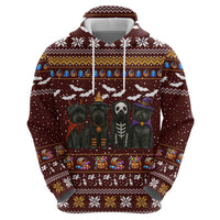 Affenpinscher Dog Halloween Christmas Zip Hoodie Xmas Holiday Patterns - Wonder Print Shop