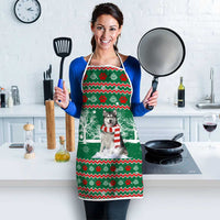 Alaskan Malamute Winter Tree Christmas Apron Xmas Holiday Patterns - Wonder Print Shop