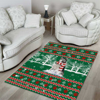 Alaskan Malamute Winter Tree Christmas Area Rug Xmas Holiday Patterns - Wonder Print Shop