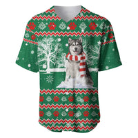Alaskan Malamute Winter Tree Christmas Baseball Jersey Xmas Holiday Patterns - Wonder Print Shop