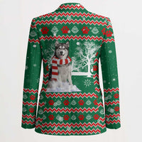Alaskan Malamute Winter Tree Christmas Blazer Xmas Holiday Patterns - Wonder Print Shop