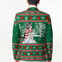 Alaskan Malamute Winter Tree Christmas Blazer Xmas Holiday Patterns - Wonder Print Shop