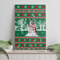 Alaskan Malamute Winter Tree Christmas Canvas Wall Art Xmas Holiday Patterns - Wonder Print Shop