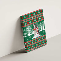 Alaskan Malamute Winter Tree Christmas Canvas Wall Art Xmas Holiday Patterns - Wonder Print Shop