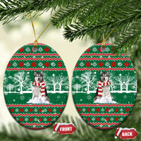 Alaskan Malamute Winter Tree Christmas Ceramic Ornament Xmas Holiday Patterns - Wonder Print Shop