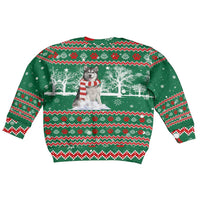 Alaskan Malamute Winter Tree Christmas Kid Ugly Christmas Sweater Xmas Holiday Patterns - Wonder Print Shop