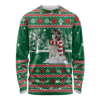 Alaskan Malamute Winter Tree Christmas Long Sleeve Shirt Xmas Holiday Patterns - Wonder Print Shop