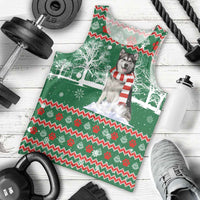 Alaskan Malamute Winter Tree Christmas Men Tank Top Xmas Holiday Patterns - Wonder Print Shop