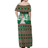 Alaskan Malamute Winter Tree Christmas Off Shoulder Maxi Dress Xmas Holiday Patterns - Wonder Print Shop