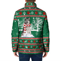 Alaskan Malamute Winter Tree Christmas Padded Jacket Xmas Holiday Patterns - Wonder Print Shop