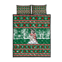 Alaskan Malamute Winter Tree Christmas Quilt Bed Set Xmas Holiday Patterns - Wonder Print Shop