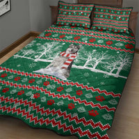 Alaskan Malamute Winter Tree Christmas Quilt Bed Set Xmas Holiday Patterns - Wonder Print Shop