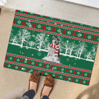 Alaskan Malamute Winter Tree Christmas Rubber Doormat Xmas Holiday Patterns - Wonder Print Shop