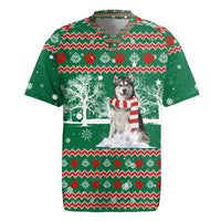 Alaskan Malamute Winter Tree Christmas Rugby Jersey Xmas Holiday Patterns - Wonder Print Shop