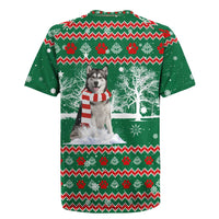 Alaskan Malamute Winter Tree Christmas Rugby Jersey Xmas Holiday Patterns - Wonder Print Shop