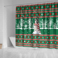 Alaskan Malamute Winter Tree Christmas Shower Curtain Xmas Holiday Patterns - Wonder Print Shop
