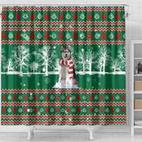 Alaskan Malamute Winter Tree Christmas Shower Curtain Xmas Holiday Patterns - Wonder Print Shop