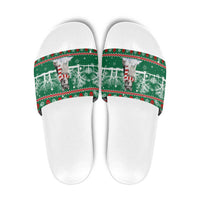 Alaskan Malamute Winter Tree Christmas Slide Sandals Xmas Holiday Patterns - Wonder Print Shop