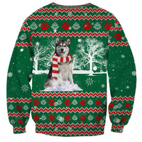 Alaskan Malamute Winter Tree Christmas Sweatshirt Xmas Holiday Patterns - Wonder Print Shop