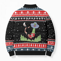 Alien Christmas Bomber Puffer Jacket Xmas Holiday Patterns - Wonder Print Shop