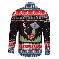 Alien Christmas Family Matching Off The Shoulder Long Sleeve Dress and Hawaiian Shirt Xmas Holiday Patterns - Wonder Print Shop
