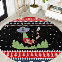 Alien Christmas Round Carpet Xmas Holiday Patterns - Wonder Print Shop