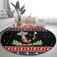 Alien Christmas Round Carpet Xmas Holiday Patterns - Wonder Print Shop