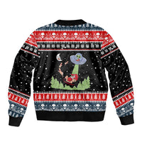 Alien Christmas Sleeve Zip Bomber Jacket Xmas Holiday Patterns - Wonder Print Shop