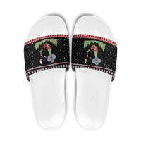 Alien Christmas Slide Sandals Xmas Holiday Patterns - Wonder Print Shop