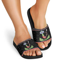 Alien Christmas Slide Sandals Xmas Holiday Patterns - Wonder Print Shop