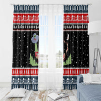 Alien Christmas Window Curtain Xmas Holiday Patterns - Wonder Print Shop