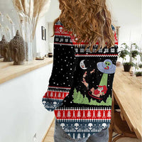 Alien Christmas Women Casual Shirt Xmas Holiday Patterns - Wonder Print Shop