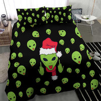 Alien Christmas Bedding Set Xmas Holiday Patterns - Wonder Print Shop