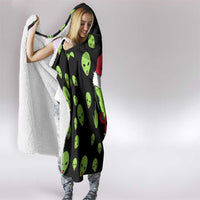 Alien Christmas Hooded Blanket Xmas Holiday Patterns - Wonder Print Shop