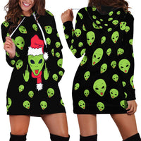Alien Christmas Hoodie Dress Xmas Holiday Patterns - Wonder Print Shop
