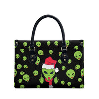 Alien Christmas Leather Bag Xmas Holiday Patterns - Wonder Print Shop