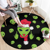Alien Christmas Round Carpet Xmas Holiday Patterns - Wonder Print Shop