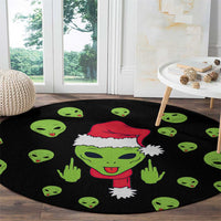 Alien Christmas Round Carpet Xmas Holiday Patterns - Wonder Print Shop