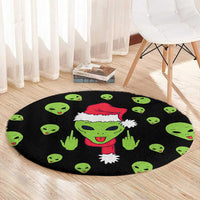Alien Christmas Round Carpet Xmas Holiday Patterns - Wonder Print Shop