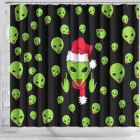 Alien Christmas Shower Curtain Xmas Holiday Patterns - Wonder Print Shop