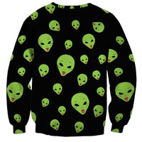 Alien Christmas Sweatshirt Xmas Holiday Patterns - Wonder Print Shop