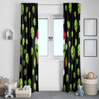 Alien Christmas Window Curtain Xmas Holiday Patterns - Wonder Print Shop