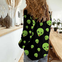 Alien Christmas Women Casual Shirt Xmas Holiday Patterns - Wonder Print Shop