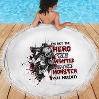 I'm Not The Hero You Wanted Beach Blanket - Wonder Print Shop