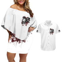 I'm Not The Hero You Wanted Couples Matching Off Shoulder Short Dress and Hawaiian Shirt - Wonder Print Shop