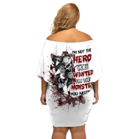 I'm Not The Hero You Wanted Family Matching Off Shoulder Short Dress and Hawaiian Shirt - Wonder Print Shop